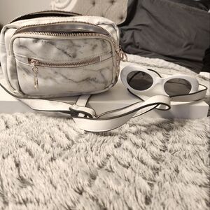 🦋 Marble White Crossbody Bag